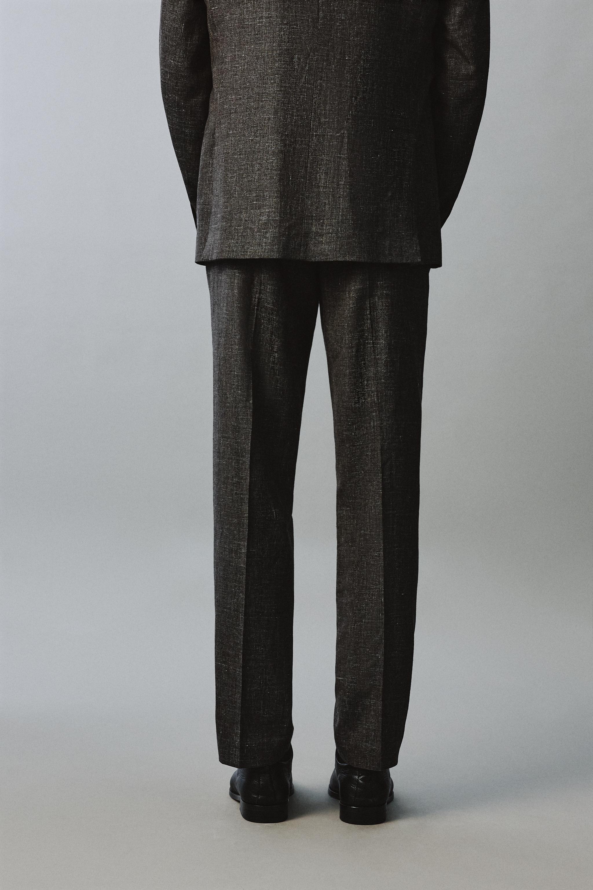 REGULAR FIT STRUCTURED SUIT PANTS